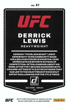 2022 Donruss UFC - Green Flood #87 Derrick Lewis Back