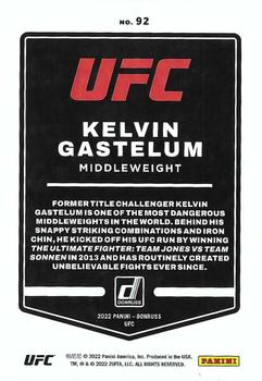 2022 Donruss UFC - Green Flood #92 Kelvin Gastelum Back