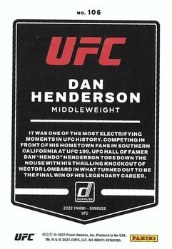 2022 Donruss UFC - Green Flood #106 Dan Henderson Back