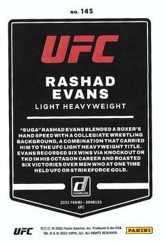 2022 Donruss UFC - Green Flood #145 Rashad Evans Back