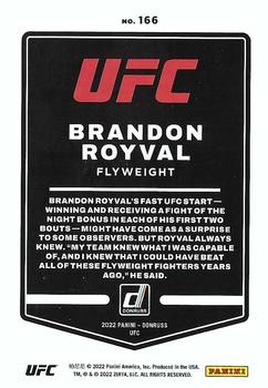 2022 Donruss UFC - Green Flood #166 Brandon Royval Back