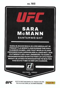 2022 Donruss UFC - Green Flood #183 Sara McMann Back