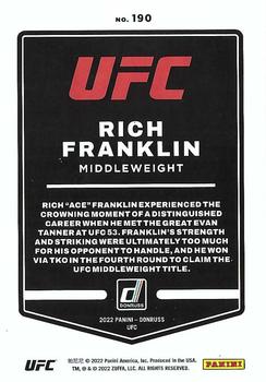 2022 Donruss UFC - Green Flood #190 Rich Franklin Back