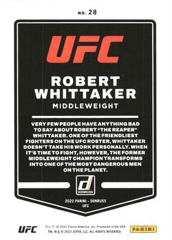 2022 Donruss UFC - Holo Orange Laser #28 Robert Whittaker Back