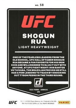 2022 Donruss UFC - Holo Orange Laser #58 Shogun Rua Back