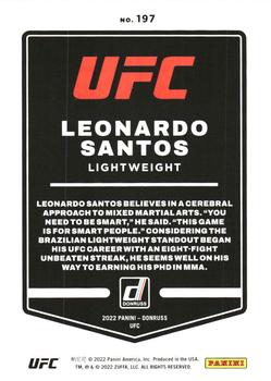 2022 Donruss UFC - Holo Orange Laser #197 Leonardo Santos Back
