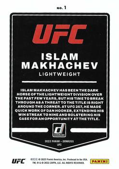 2022 Donruss UFC - Holo Purple Laser #1 Islam Makhachev Back