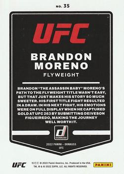 2022 Donruss UFC - Holo Purple Laser #35 Brandon Moreno Back