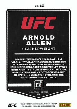 2022 Donruss UFC - Holo Purple Laser #83 Arnold Allen Back