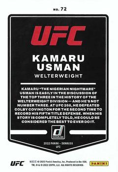 2022 Donruss UFC - Press Proof Purple #72 Kamaru Usman Back