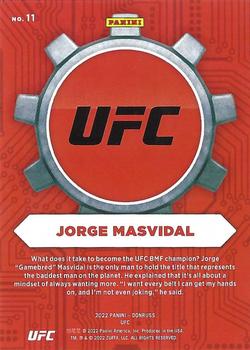 2022 Donruss UFC - Craftsmen #11 Jorge Masvidal Back