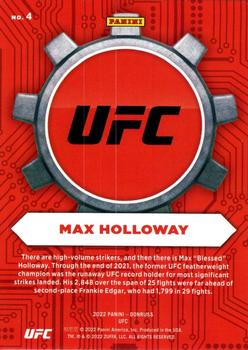 2022 Donruss UFC - Craftsmen Green Flood #4 Max Holloway Back