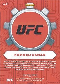 2022 Donruss UFC - Craftsmen Green Flood #5 Kamaru Usman Back