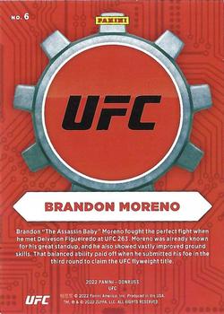 2022 Donruss UFC - Craftsmen Green Flood #6 Brandon Moreno Back