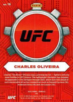 2022 Donruss UFC - Craftsmen Press Proof Pink #16 Charles Oliveira Back