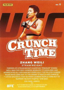 2022 Donruss UFC - Crunch Time Holo Orange Laser #6 Zhang Weili Back