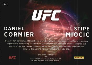 2022 Donruss UFC - Duos #1 Daniel Cormier / Stipe Miocic Back