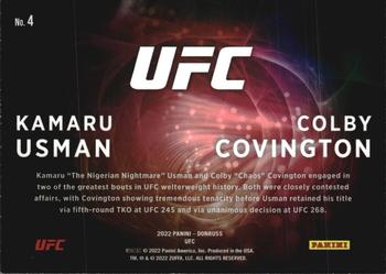 2022 Donruss UFC - Duos #4 Kamaru Usman / Colby Covington Back