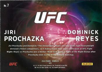 2022 Donruss UFC - Duos #7 Jiri Prochazka / Dominick Reyes Back