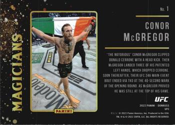 2022 Donruss UFC - Magicians Green Flood #1 Conor McGregor Back