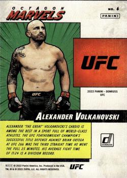 2022 Donruss UFC - Octagon Marvels Green Flood #6 Alexander Volkanovski Back