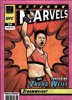 2022 Donruss UFC - Octagon Marvels Press Proof Pink #19 Zhang Weili Front