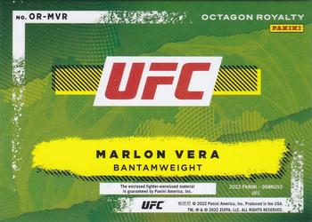 2022 Donruss UFC - Octagon Royalty #OR-MVR Marlon Vera Back
