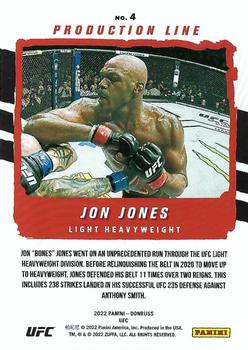 2022 Donruss UFC - Production Line #4 Jon Jones Back