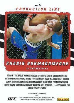 2022 Donruss UFC - Production Line #5 Khabib Nurmagomedov Back