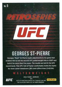 2022 Donruss UFC - Retro Series Green Flood #5 Georges St-Pierre Back