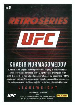 2022 Donruss UFC - Retro Series Green Flood #9 Khabib Nurmagomedov Back