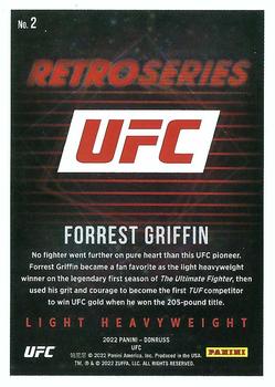2022 Donruss UFC - Retro Series Press Proof Pink #2 Forrest Griffin Back