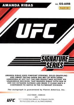 2022 Donruss UFC - Signature Series #SS-ARB Amanda Ribas Back