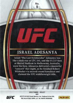 2022 Panini Select UFC - And NEW! #8 Israel Adesanya Back