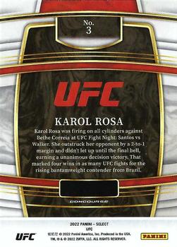 2022 Panini Select UFC - Blue #3 Karol Rosa Back