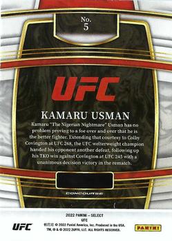 2022 Panini Select UFC - Blue #5 Kamaru Usman Back