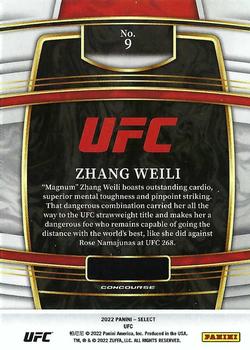 2022 Panini Select UFC - Blue #9 Zhang Weili Back