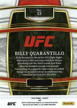 2022 Panini Select UFC - Blue #13 Billy Quarantillo Back