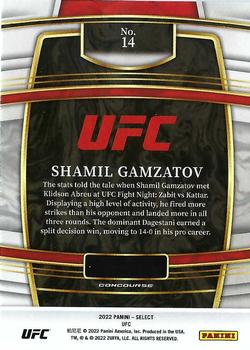 2022 Panini Select UFC - Blue #14 Shamil Gamzatov Back