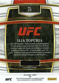 2022 Panini Select UFC - Blue #23 Ilia Topuria Back
