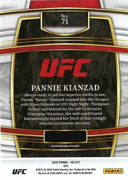 2022 Panini Select UFC - Blue #71 Pannie Kianzad Back