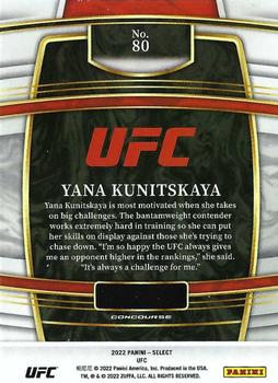 2022 Panini Select UFC - Blue #80 Yana Kunitskaya Back