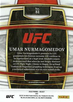 2022 Panini Select UFC - Blue #81 Umar Nurmagomedov Back