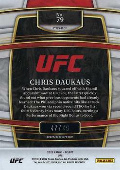 2022 Panini Select UFC - Blue Disco Prizms #79 Chris Daukaus Back