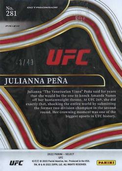 2022 Panini Select UFC - Blue Disco Prizms #281 Julianna Pena Back