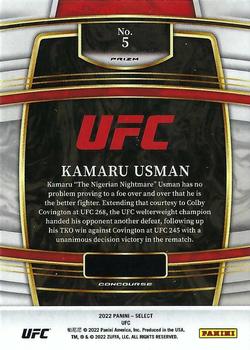 2022 Panini Select UFC - Blue Prizms #5 Kamaru Usman Back