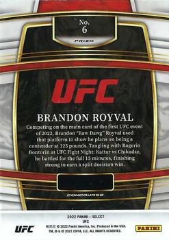 2022 Panini Select UFC - Blue Prizms #6 Brandon Royval Back
