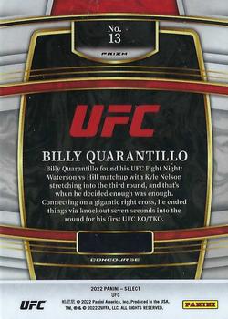 2022 Panini Select UFC - Blue Prizms #13 Billy Quarantillo Back