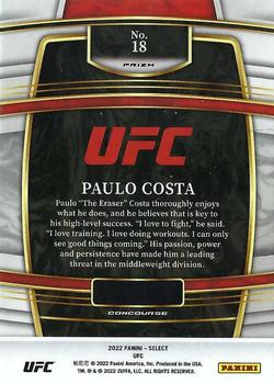 2022 Panini Select UFC - Blue Prizms #18 Paulo Costa Back