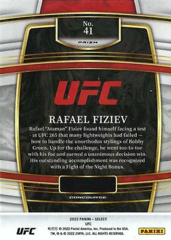 2022 Panini Select UFC - Blue Prizms #41 Rafael Fiziev Back